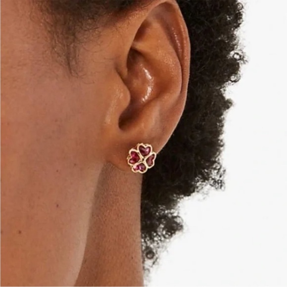 Kate Spade Light Sapphire Something Sparkly Spade Stud Earrings in Red - Picture 2 of 3